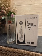 Zestaw 6 szklanek do piwa marki König Pilsener o pojemności 0,25 litra.