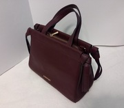 Torebka damska PUCCINI klasyczna burgund skóra ekologiczna średnia