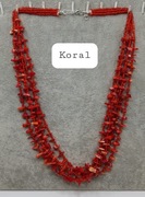 Naszyjnik Orientalna kaskada drobny koral wielowarstwowy masywny Handmade