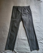 Bertoni spodnie eleganckie czarne W36 L34 L/XL garniturowe prążek