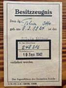 Hitlerjugend HJ Besitzzeugnis HJL nadanie odznaki 