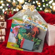 Zestaw prezentowy dinozaury paczka świąteczna na Mikołajki święta 
