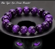 Fioletową bransoletka z Tygrysim Okiem 