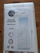 Żaluzja/żaluzje drewniana biała 1400x800x25