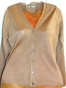 M&S. Złocisty lniany sweter  36/38