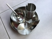 kompletny zestaw wmf z cukierniczką i mlecznikiem na tacce, NOWE