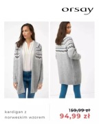 Kardigan z norweskim wzorem Orsay - rozmiar L  