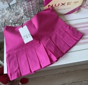 Spódnicospodnie różowe mini S Zara plisowane