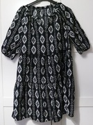 Sukienka tunikowa rozkloszowana bonprix bawełna len falbana 40