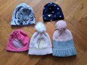 Zestaw czapek od 44-54 zima wiosna 5 sztuk