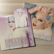 MADONNA BEDTIME STORIES Silver LP PLAKAT / THE UNTOLD CHAPTER Postcards USA