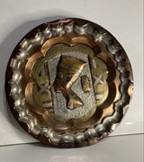 talerz miedziany vintage egipt nefretete (? faraon ?) na sciane zawieszka