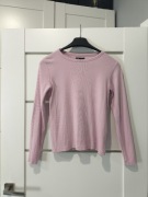 Bluzka damska Sinsay prążkowana długi rękaw różowa rozmiar L