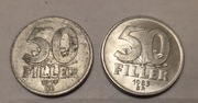 2 monety 50 filler Węgry 1977, 1983