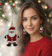 Kolczyki Świąteczne Mikołaje – Bigle Posrebrzane, Antyalergiczne