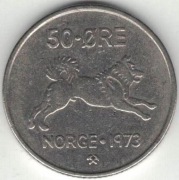 Norwegia 50 ore 1973 - 22 mm - nr 3