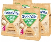 BoboVita Porcja Zbóż, kaszka bezmleczna manna 4 m ZESTAW 4x 170 g 