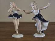 Wallendorf - Figurka Porcelanowa -  Dwie Tancerki wys.16cm.