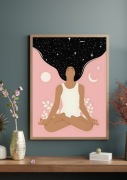 Plakat Kobieta joga wszechświat 30x40cm