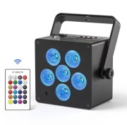 Lampa sceniczna 50W RGBW z UV 6 w 1, z akumulatorem, do imprez, wesel,
