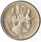CYPR, 10 centów 2002, KM# 56.3, XF