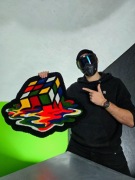 KOSTKA RUBIKA - TUFTING - ręcznie szyty dywan/dywanik/ozdoba - PREZENT