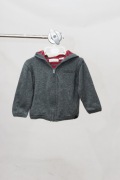 Sweter Bluza Zara Knitwear Szara Rozpinana Kaptur 82 cm Używany