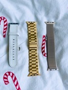 Zestaw 3 pasków bransolet Apple Watch 38-40 mm złota milanese biały