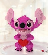 Klocki konstrukcyjne Stitch bajkowy różowy | figurka 3D Disney