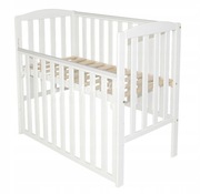 Łóżeczko z opuszczanym bokiem 100x50 +materac pianka kokos