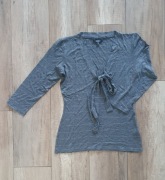 Bluzka damska szara z srebrną nitką Savida roz 42 rękaw 3/4