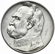 5 zł., złotych Piłsudski 1936 r. Wklęsły napis PRÓBA. Ogromna rzadkość!