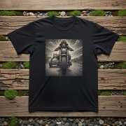 T-shirt Koszulka z jamnikiem na motocyklu z koszem