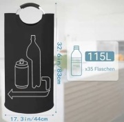 Duży składany Kosz do segregacji na butelki PET i puszki - 115L