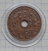 #2576 Indie holenderskie 1 cent 1939 piękna 