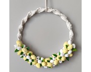 Wianek stroik wielkanocny 20cm ze sznurka bawełnianego Jajka Pisanki