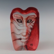 Mats Jonasson Crystal - KIWOK Masqot Face Sculpture - 8165