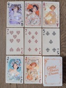 Talia kart do pokera, brydża, makao itp. z motywem kwiatów i dziewczyn