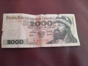 Banknot 2000 zł rok 1977 z  PRLu