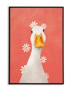 Kaczka z rumiankiem PLAKAT A3 Vintage, duck - trzeci plakat GRATIS
