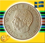 1 KORONA MONETA 1965 SZWECJA SREBRO 0,400