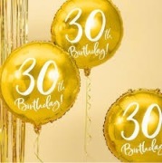 Balon foliowy 30- urodziny 30th Birthday na hel 45cm 