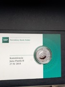 Moneta srebrna 10 zł  Kanonizacja Jana Pawła II