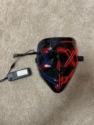 Maska hallowen czerwono niebieska 