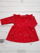 Sukienka świąteczna 56/62 czerwona falbanki