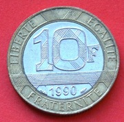 10  Franków  1990 r  -  Francja   Kolumna Lipcowa