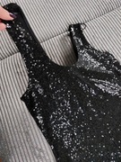 Mini Sukienka Cekinowa Czarna