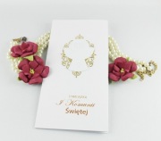 Pamiątka I Komunii ELEGANCKA kartka PRENIUM, MINIMALISTYCZNA, RUSTYKALNA