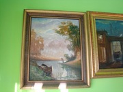 Sudak Zakole rzeki obraz w starej ramie.