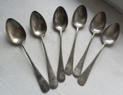 6 łyżek stołowych Norblin -posrebrzane+inicjał " Ł " .Sygnowane 